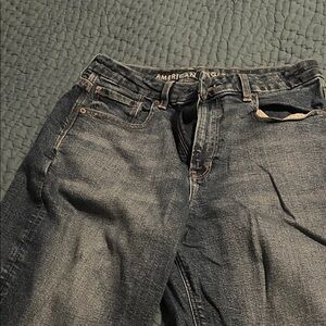 American Eagle Outfitters dark denim curvy mom jean
